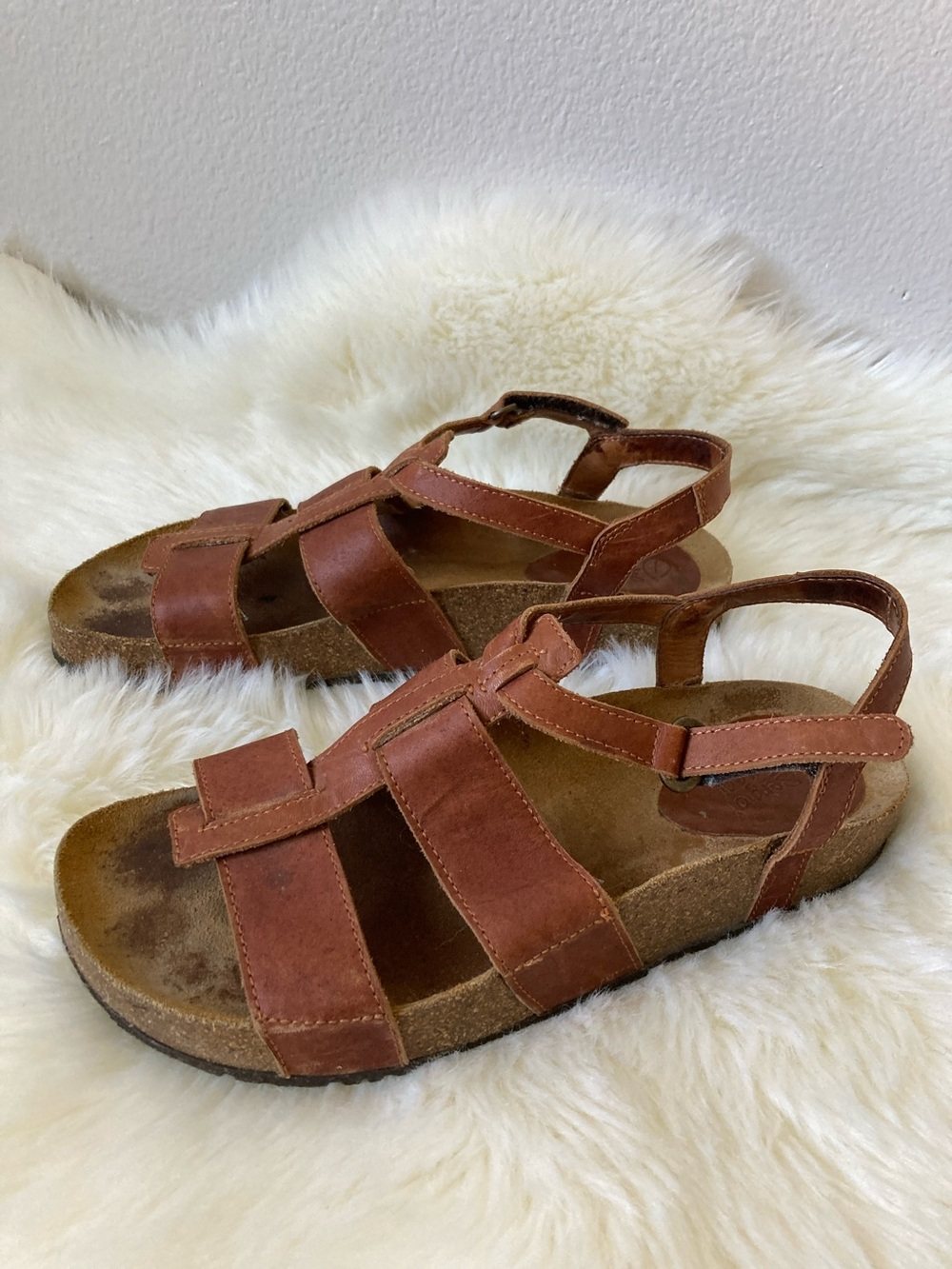 Sergio Tomani Leather cork anatomical footbed comfort sandals 42 US 11